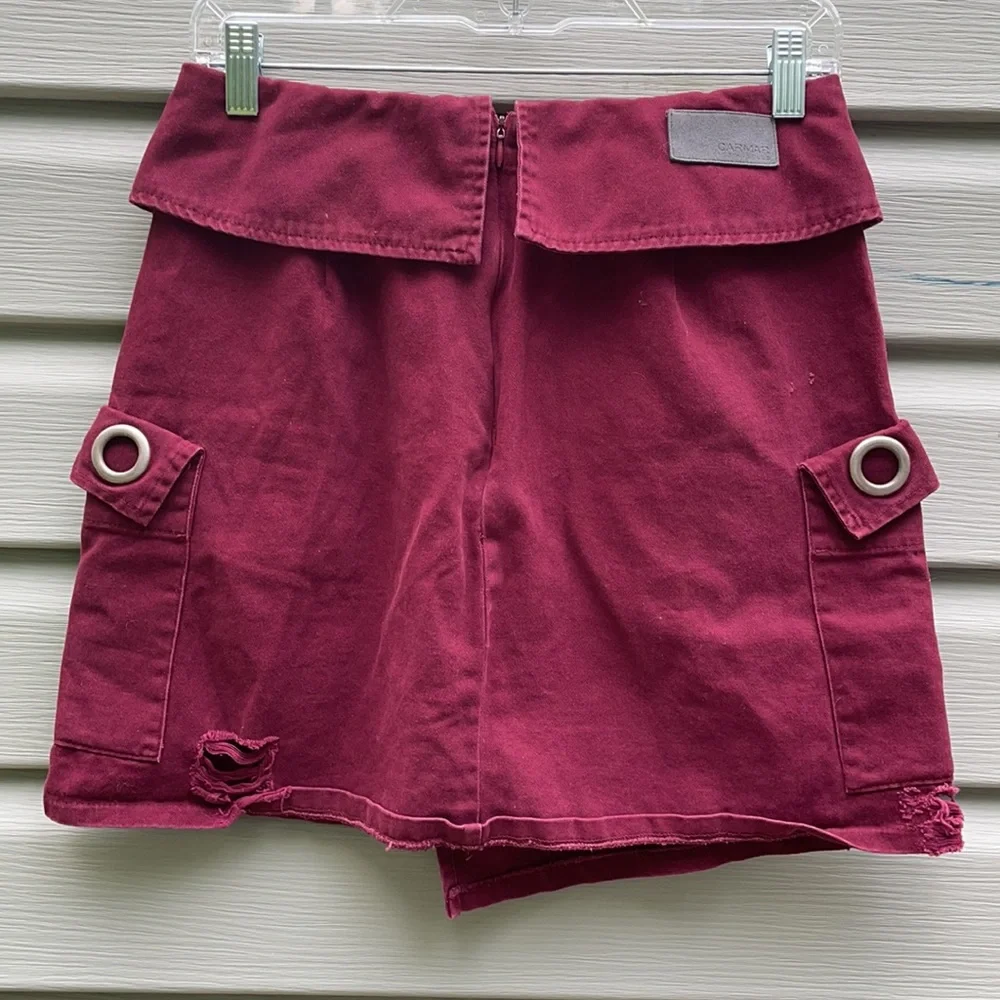 Carmar Burgundy Asymmetric Cargo Skirt